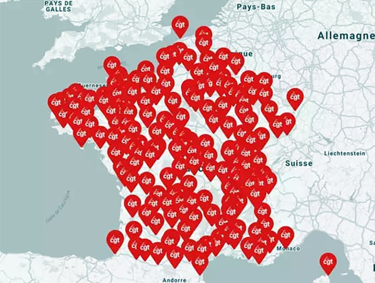 La carte des manifestations prévues en France le 5 décembre 2019